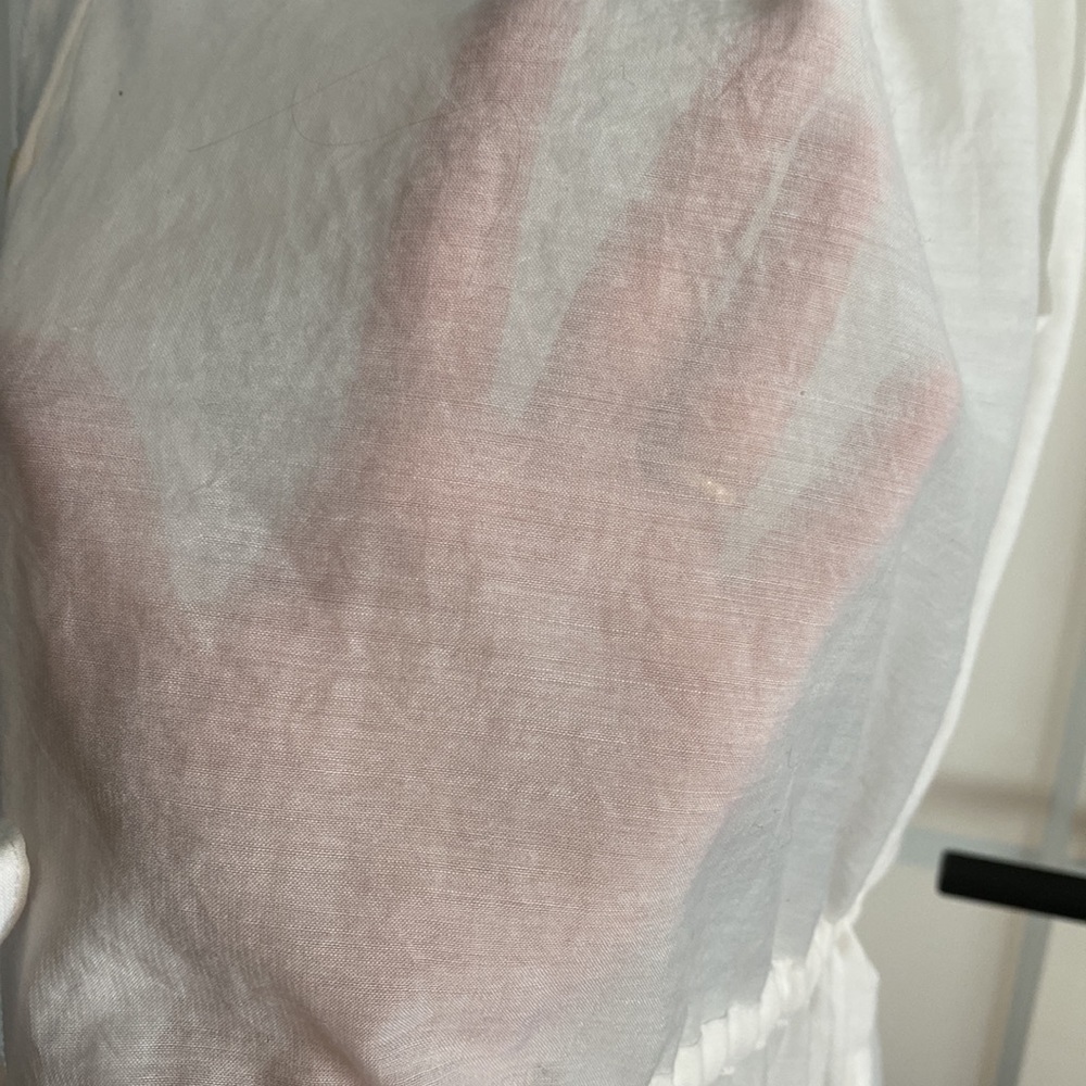 Banana Republic White Sheer Button Front Tunic - Picture 10 of 11